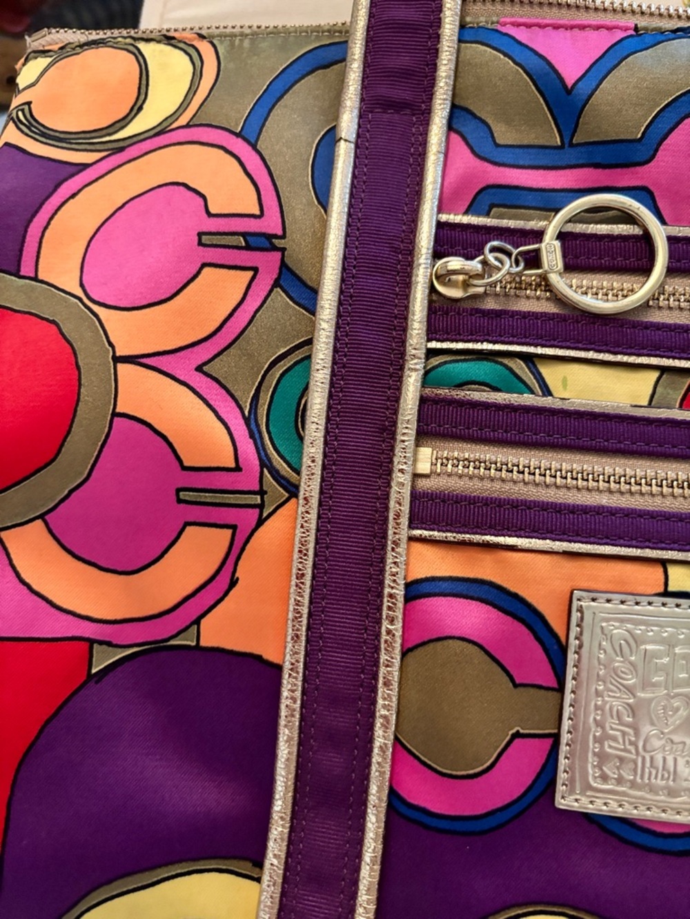 Coach Poppy C Glamour Limited Edition Large Tote Bag - 14365 Multi-Color - Picture 6 of 15
